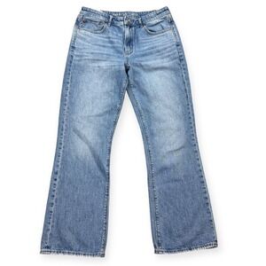 American Eagle Jeans Women's 12 Blue Light Wash Bootcut High Rise Whiskered